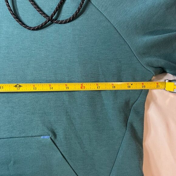 Janji Circuit Knit Hoodie Teal Unisex M/Sm. W/Lg. Running Pockets Wicking - Picture 9 of 9